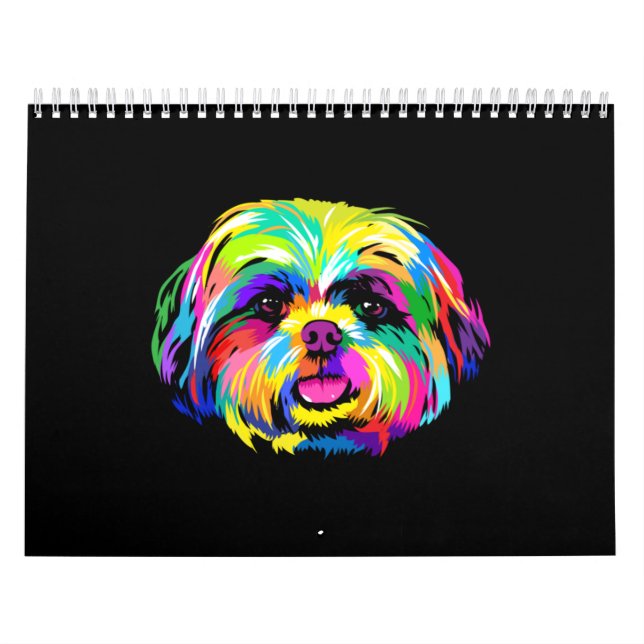 Pop Art Shih Tzu-Hundälskare Kalender (Omslag)