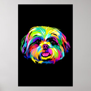 Pop Art Shih Tzu-Hundälskare Poster