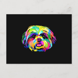 Pop Art Shih Tzu-Hundälskare Vykort