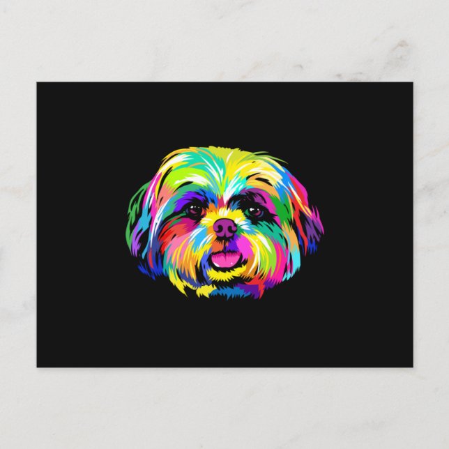 Pop Art Shih Tzu-Hundälskare Vykort (Framsida)