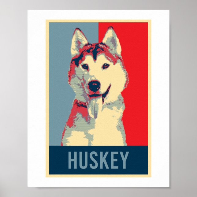 Pop Art siberian husky Hund Porträtt Poster (Framsidan)