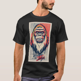 Pop Art Silkcreen Gorilla med Neon Färg T Shirt