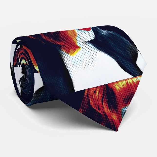 Pop Art Självporträtt Slips (Rullad)