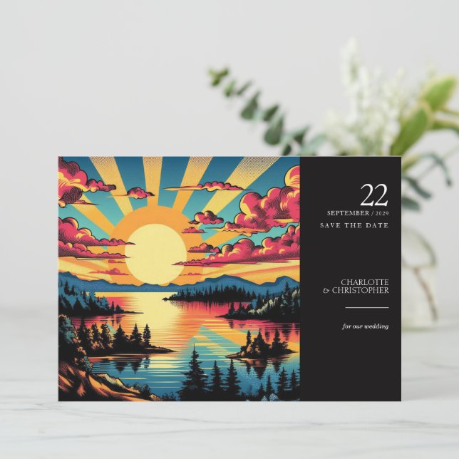 Pop Art Sjö Spara Datumet (Stående Fram)