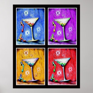 Pop Art Sjöjungfru Martinis Poster