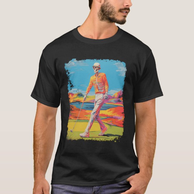 Pop Art Skeleton Golf T Shirt (Framsida)