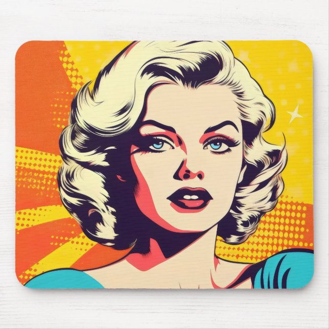 Pop Art Skönhet Kvinna Musmatta (Framsidan)