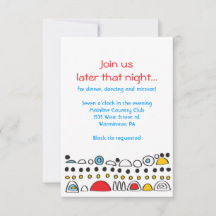 POP ART-SKRIBBLY Bat mitzvah Party-kort Inbjudningar