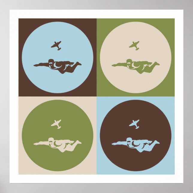 Pop Art Skydiving Poster (Framsidan)