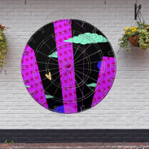 Pop Art Skyline Bright Lila Rosa Stars