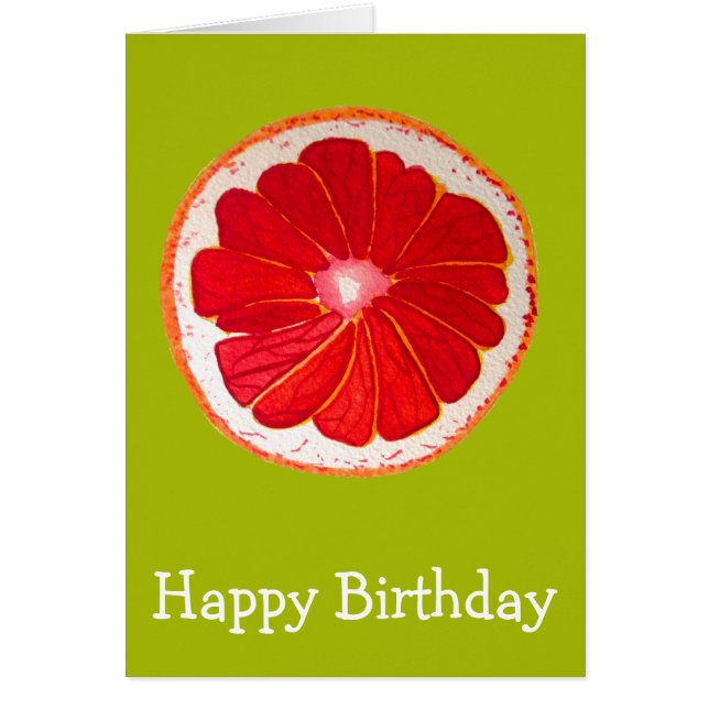 Pop art smart rosa grapefruktfödelseår hälsningskort (Framsidan)