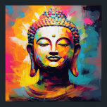 Pop Art Smiling Buddha bust Poster<br><div class="desc">Abstrakt,  popkonst leende Buddha bust art</div>