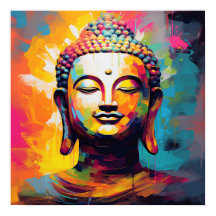 Pop Art Smiling Buddha bust