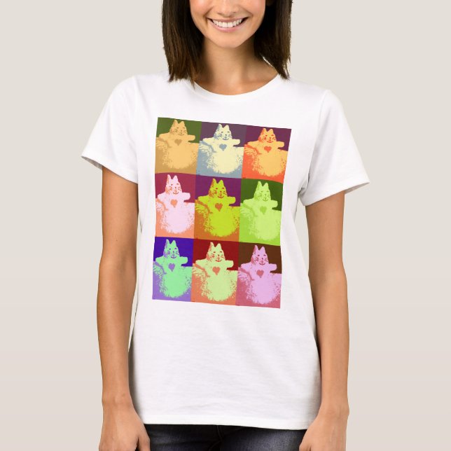 Pop Art Snö Kattunge Shirt Tee Shirt (Framsida)