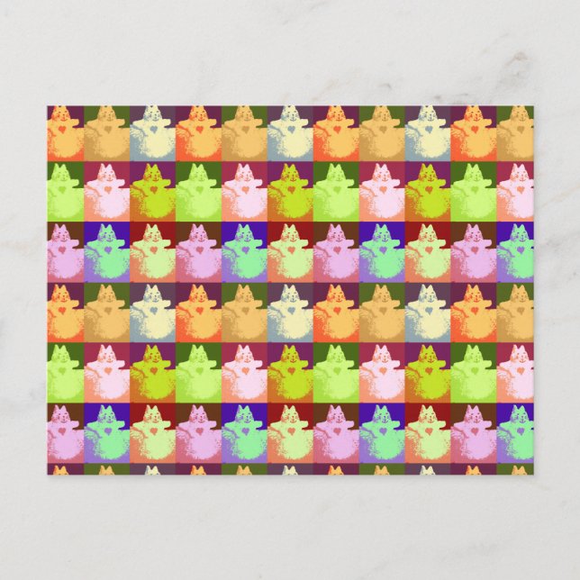 Pop Art Snö Kattunge Vykort (Framsida)