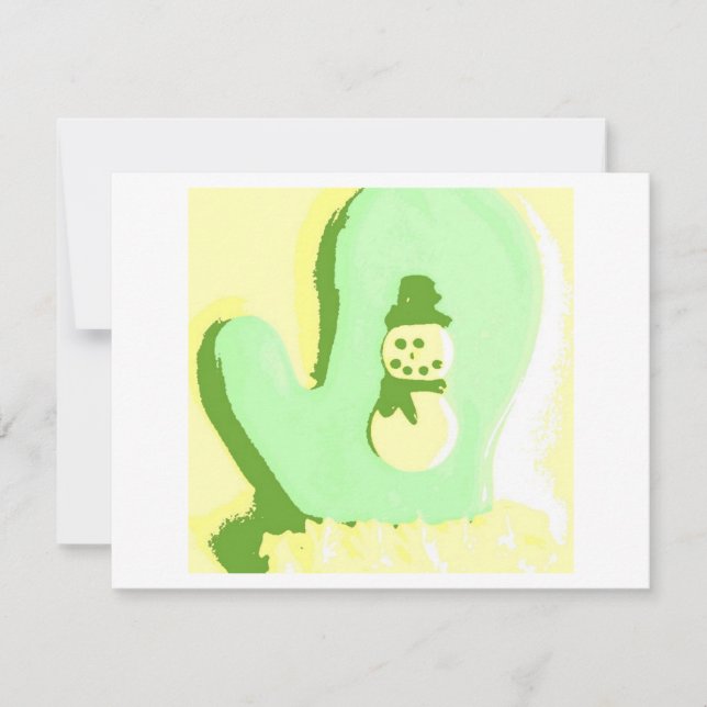 Pop Art Snögubbe Mitten (Framsida)