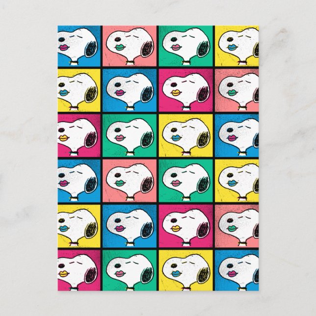 Pop Art Snoopy Läppar | Mod för dig Mönster Vykort (Framsida)