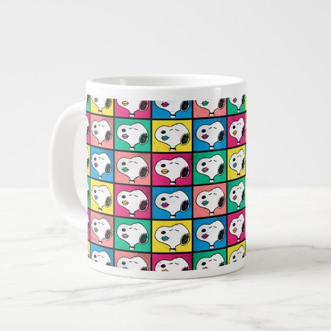 Pop Art Snoopy Läppar | Mod till Mönster Jumbo Mugg (Framsida vänster)