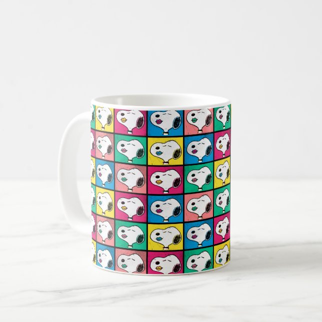 Pop Art Snoopy Läppar | Mod till Mönster Kaffemugg (Framsida vänster)