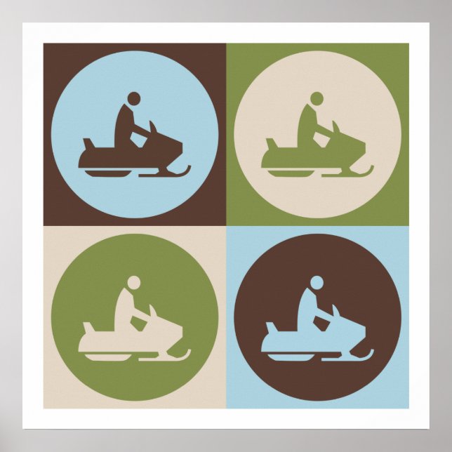 Pop Art Snowmobiling Poster (Framsidan)