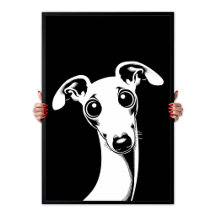 Pop Art Söt italiensk mops Vit & Svart