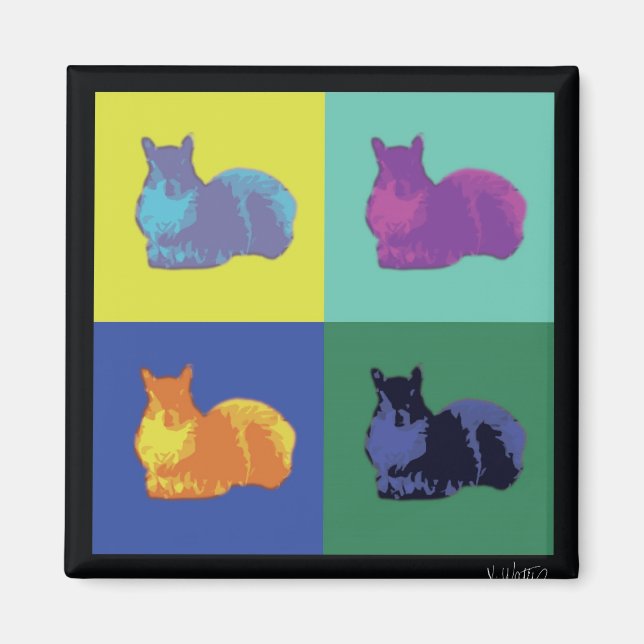 Pop Art Squirrel Magnet (Framsidan)