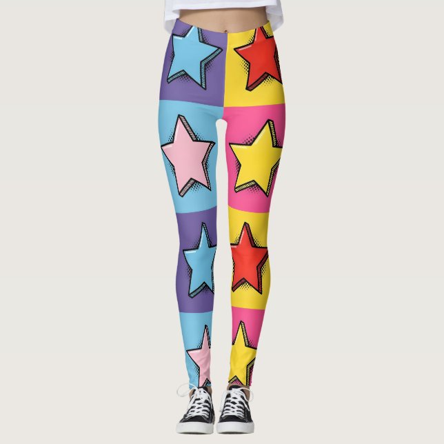 Pop Art Stars Leggings (Framsida)