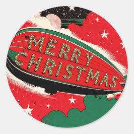 Pop Art Stil jul Blimp God jul Runt Klistermärke