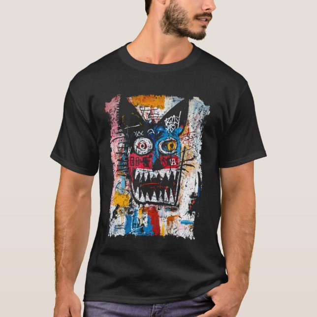 Pop Art Stil Katt 90s Graffiti T Shirt (Framsida)