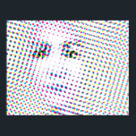 Pop Art Stil Porträtt Poster<br><div class="desc">Den här optiska illusionen ser ut som en slump av slumpmässiga prickar nära,  men rör sig längre bort och visar sig vara porträtt i en kvinnas ansikte.</div>