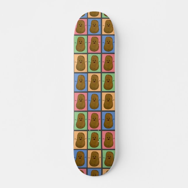 Pop Art Stil Potato Mini Skateboard Bräda 18,5 Cm (Framsida)