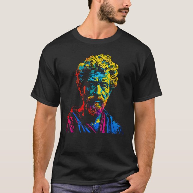 Pop Art Stoic Marcus Aurelius Stoicism T Shirt (Framsida)