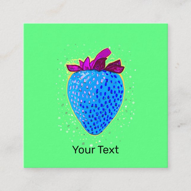Pop Art Strawberry Blue Tilläggskort (Framsida)