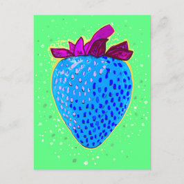 Pop Art Strawberry Blue Vykort