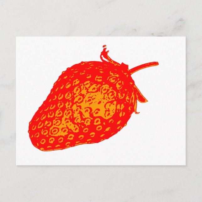 Pop Art Strawberry Vykort (Framsida)