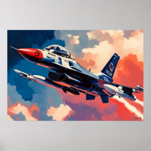 Pop Art Stridsflygplan - Flygande Flygkonst Poster