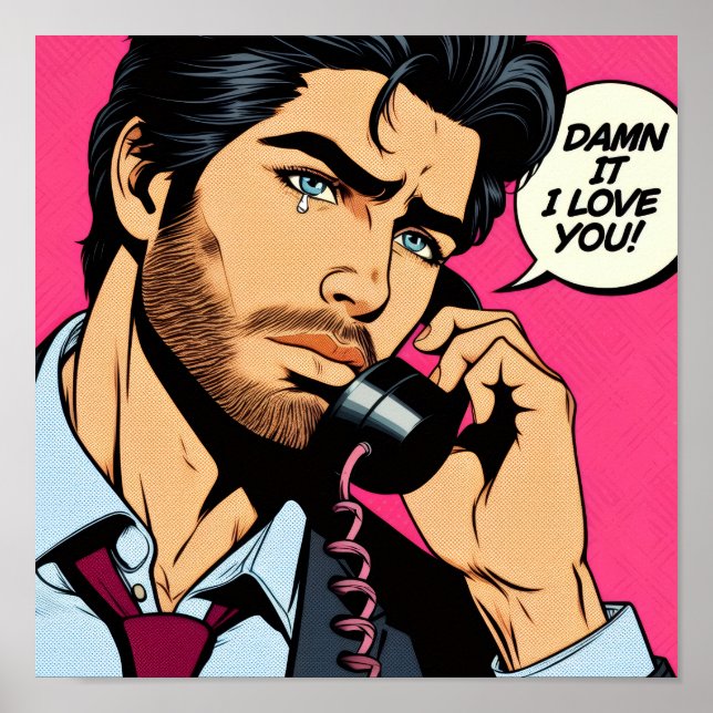 Pop art style hunky guy Poster (Framsidan)