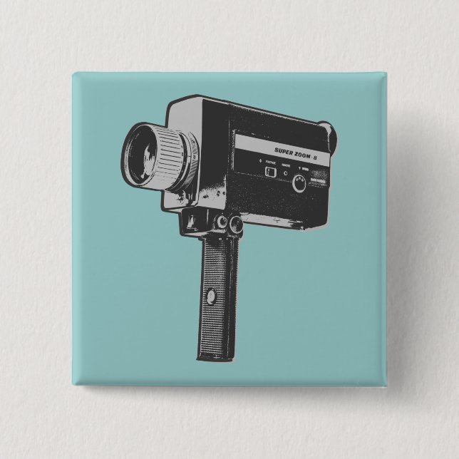 Pop Art Super 8 filmkamera Knapp (Framsida)