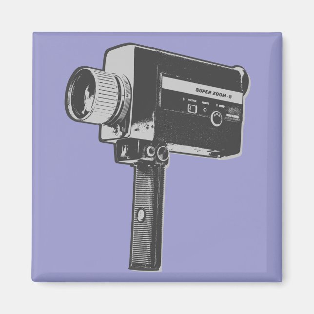 Pop Art Super 8 filmkamera Magnet (Framsidan)