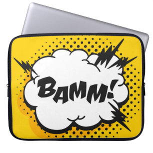 Pop art tal bubble teckning med text. Tecknad Laptop Fodral