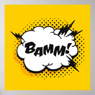 Pop art tal bubble teckning med text. Tecknad Poster