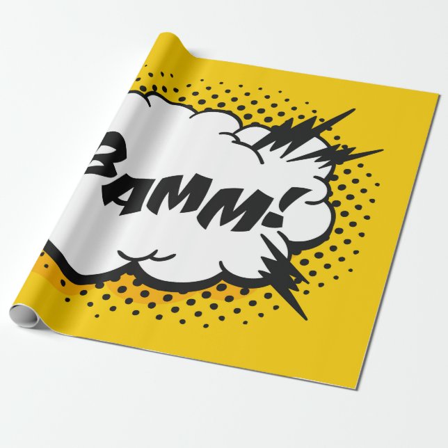 Pop art tal bubble teckning med text. Tecknad Presentpapper (Utrullad)