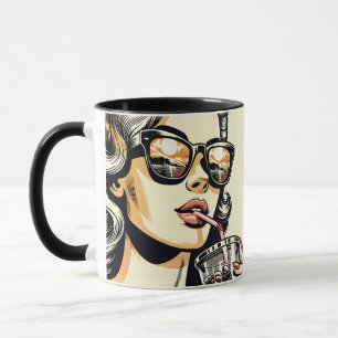 Pop Art Tecknad Bok Söt Kemi Drickssoda Mugg