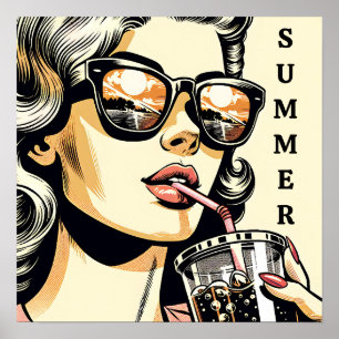 Pop Art Tecknad Bok Söt Kemi Drickssoda Poster