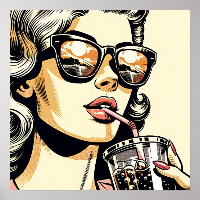 Pop Art Tecknad Bok Söt Kemi Drickssoda Poster (Framsidan)