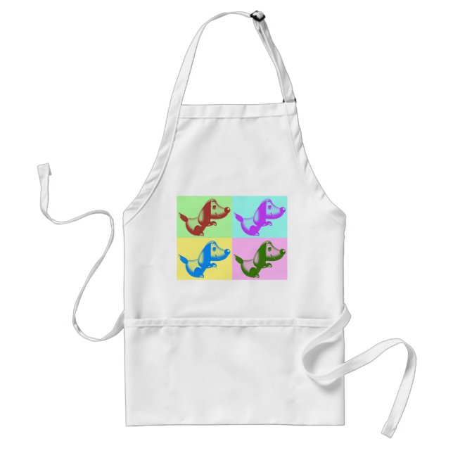 Pop Art Tecknad hund Apron Förkläde (Framsidan)
