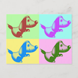 Pop Art Tecknad hund vykort