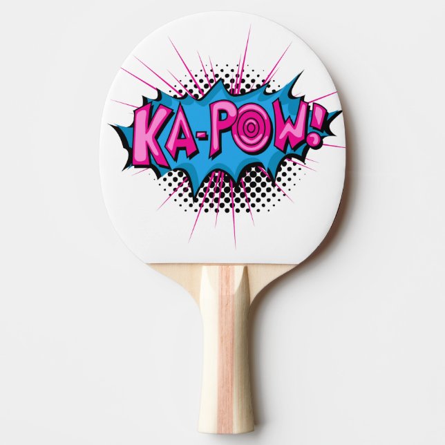 Pop Art Tecknad Ka-Pow! Pingisracket (Framsidan)