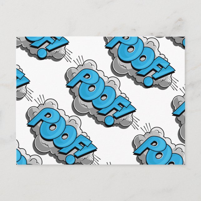 Pop Art Tecknad Poof! Vykort (Framsida)
