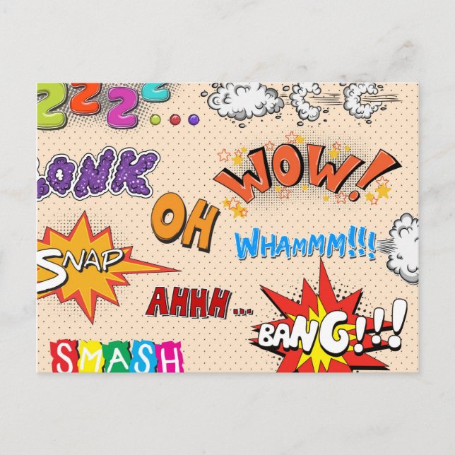 Pop Art Tecknad Stil Ha Ha ha! Vykort (Framsida)